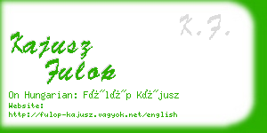 kajusz fulop business card